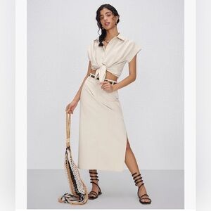 NWT CIDER French Riviera Vacation Linen-blend Polo Short Sleeve Shirt